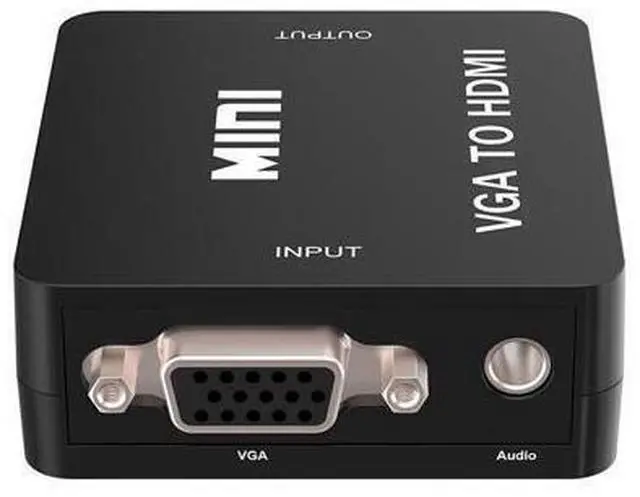 Alt view image 3 of 7 - VGA to HDMI Female to Female Adapter Cable with USB Cable and 3.5mm Audio Port Cable Support HDTV for PC Laptop Display Computer Mac Projector (Black)