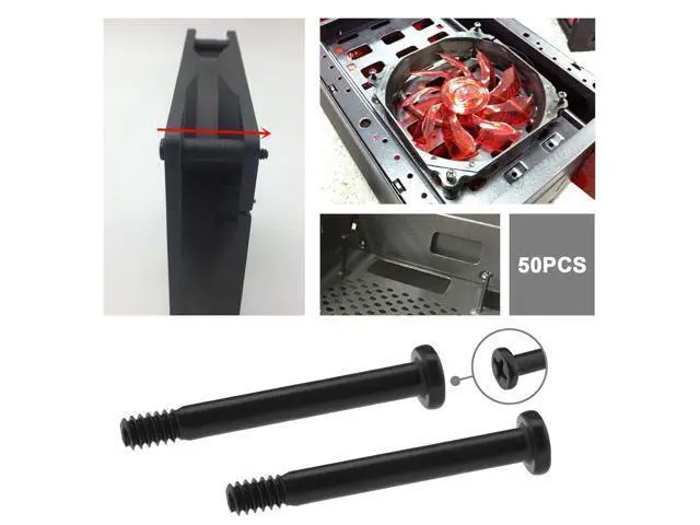 Alt view image 2 of 7 - The Lord of the Tools 100PCS Computer Case Fan Screws Kit PC Fan Screws Housing Radiator Screws Computer Chassis Fan Components 50PCS #6-32x30mm & 50PCS M5x10mm Black