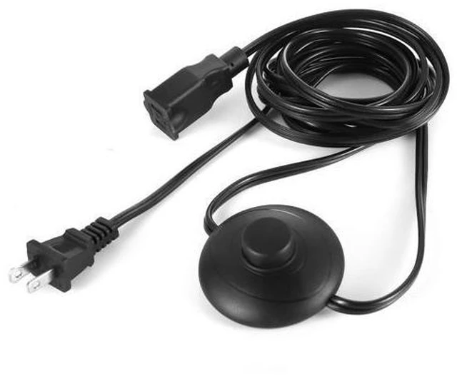 Alt view image 2 of 7 - 2 Prong Polarized Plug Extension Cord with Foot Switch On Off 3A/125V USA Outlet Saver Power Cord SPT-2 18AWG for Chargers/Lamp/Power Adapters etc (6Ft)