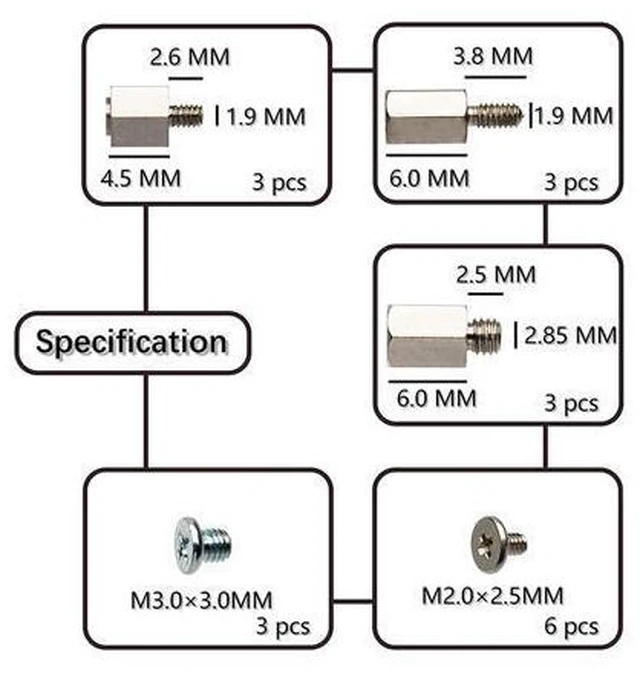 Alt view image 6 of 6 - m.2 Screw kit/m-2 ssd Screw/nvme Screw/m.2 mounting Screw for Asus Gigabyte ASRock Msi Motherboards, 19pcs