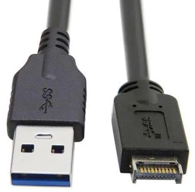 Alt view image 2 of 3 - USB 3.0 Type-A Male to USB 3.1 Front Panel Header Extension Data Cable Converter Cord 50cm Black