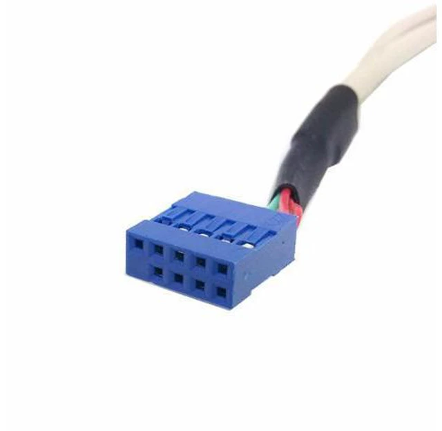 Alt view image 3 of 5 - Low Profile 8cm Height USB 2.0 Female Back panel to Motherboard 9pin cable with PCI bracket 30cm