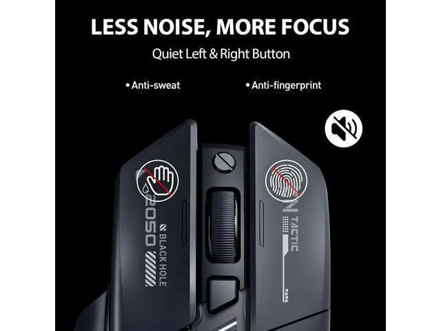 Alt view image 6 of 6 - AUTYUE Wireless Mouse for Laptop, 2.4G/Bluetooth 5.0 Wireless Mouse, Gaming Mouse, RGB Lighting, 2400 DPI, 6 Buttons, Visible Battery, Type-C Charging, Wireless Mouse for Windows, macOS Linux, iOS