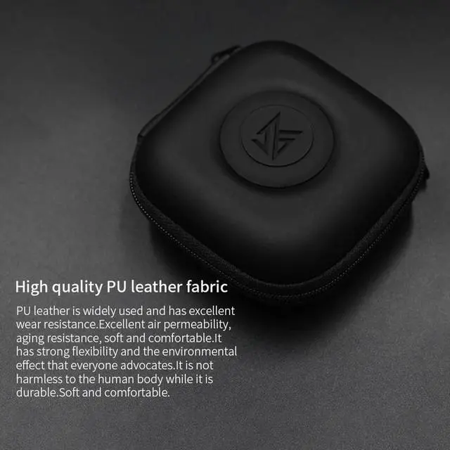 Alt view image 2 of 3 - PU Case Bag Earphone Case Shock Absorption Protable Case with Lanyard Headphones Box Bag Travel Small Pocket for IEM KZ