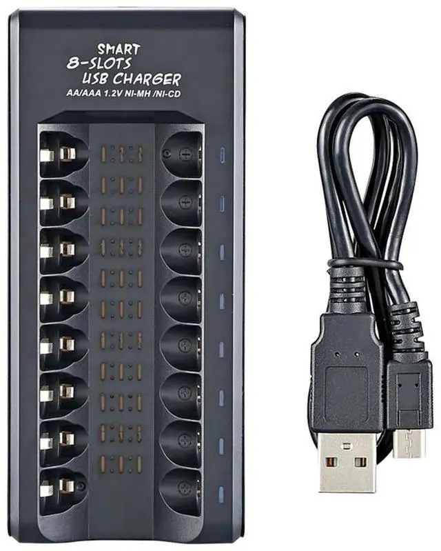 Alt view image 3 of 3 - 1.2V 8 Slot USB Electric Electric Charger for AA/AAA Ni-MH/Ni-Cd with LED Indicator