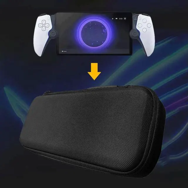 Alt view image 6 of 6 - EVA Hard Carrying Case Shockproof Protective Bag Anti-drop with Mesh Pocket for PS5 Portal Gaming Accessories