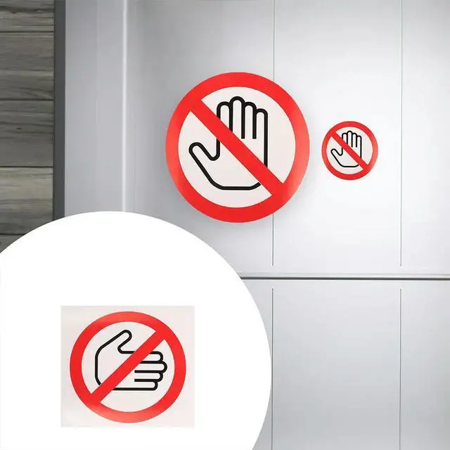 Alt view image 5 of 6 - 10Pcs Do Not Touch Warning Stickers Vinyl Safety Warning Sign Decals Bright Adhesive Caution el for Industrial Equipment