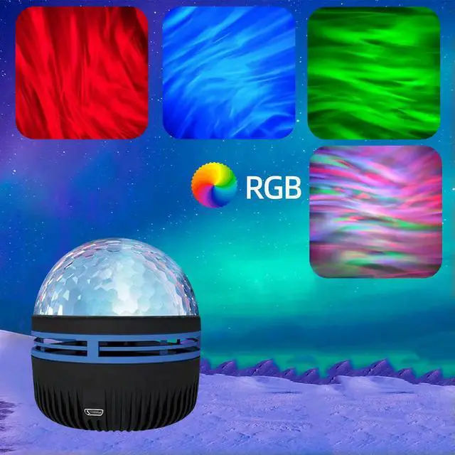 Alt view image 6 of 6 - USB Aurora Projection Mini Lamp Creative Atmosphere Night Light Ground Projector Photo Lamp for Birthday Gift