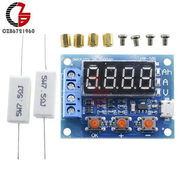 Alt view image 4 of 6 - 1.2V 12V HW-586 Li-ion Lithium Capacity Tester + Resistance Lead-acid Capacity Meter Discharge Tester