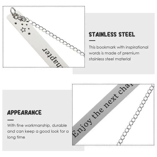 Alt view image 6 of 6 - l Bookmark Stainless Steel Bookmark with Pendant Decoration for Books Holiday Festival Gift Small Gifts for Coworkers
