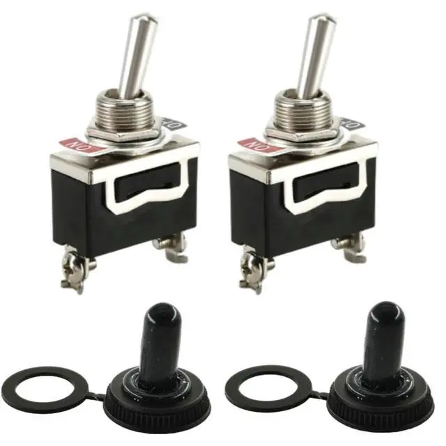 Alt view image 4 of 6 - Heavy Duty Car Boat Rocker Toggle Switch 15A 250V 2Pin SPST ON/OFF Rocker Switches with Waterproof Cover 2Set