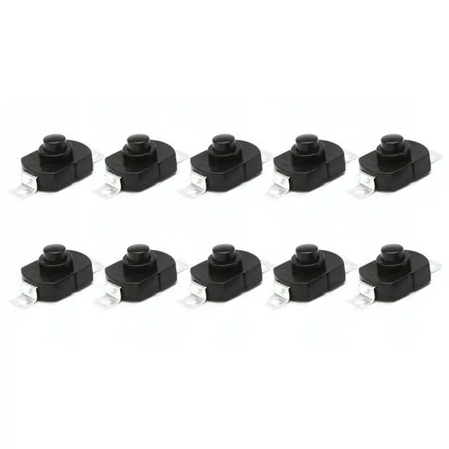 Alt view image 5 of 6 - Mini Push Button Switch DC 250V 1.5A Black on off for Electric Torch 10PCS
