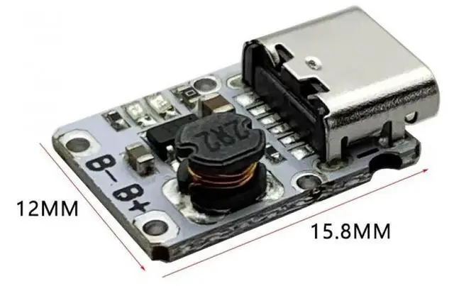 Alt view image 6 of 6 - 5V Charge and Discharge Integrated Module Boost Power Supply Board 3.7V 4.2V Type-C Lithium Charging Protection