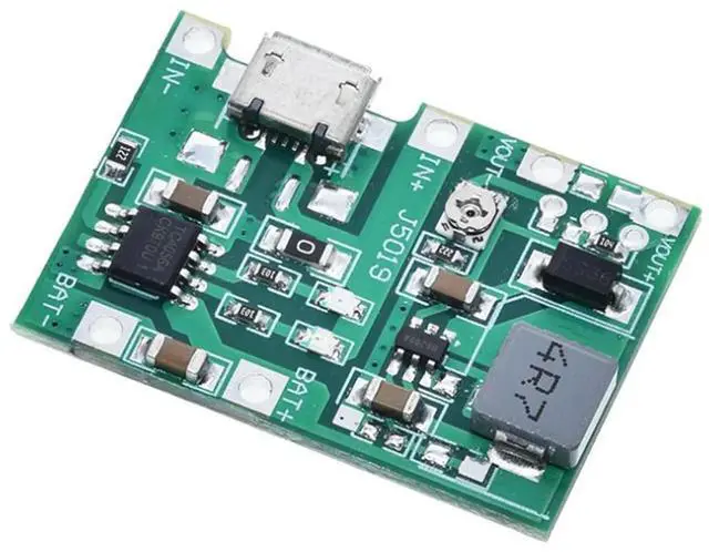 Alt view image 4 of 6 - Adjustable DC-DC Step Up Boost Module 3.7V 4.2V Lithium Charger Board TP4056 DIY Kit Parts