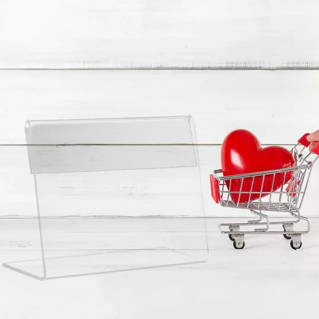Alt view image 4 of 6 - 5Pcs Lightweight L Shape Acrylic Price Holder Clear el Display Stand for Grocery Store Retail Counter Desk Menu Sign