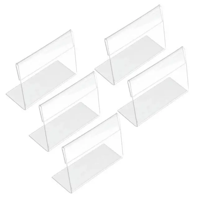 Alt view image 6 of 6 - 5Pcs Lightweight L Shape Acrylic Price Holder Clear el Display Stand for Grocery Store Retail Counter Desk Menu Sign