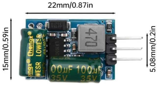 Alt view image 6 of 6 - 1A Buck Power Supply Module DC-DC Convertor DC10V-100V to 3.3V/5V Step-down Power Supply Board with Overtemperature Protection