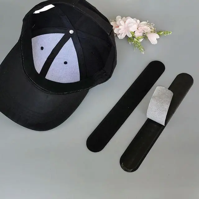 Alt view image 5 of 6 - 20Pcs Sweat Absorbing Pads Quick Dry Non-Woven Fabric Hat Liner Absorbent Stickers Outdoor Sports Sweat Protector Collar Pads