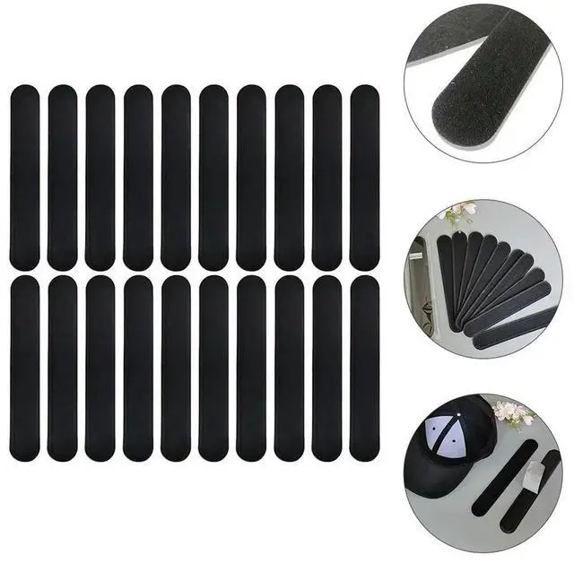Alt view image 4 of 6 - 20Pcs Sweat Absorbing Pads Quick Dry Non-Woven Fabric Hat Liner Absorbent Stickers Outdoor Sports Sweat Protector Collar Pads