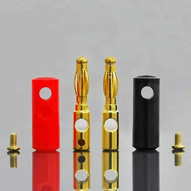Alt view image 3 of 3 - Plated Speaker Banana Connector Horn Speakers Gold 20pcs 4mm Banana Plug Compatible with up to 3mm of Speaker Cable