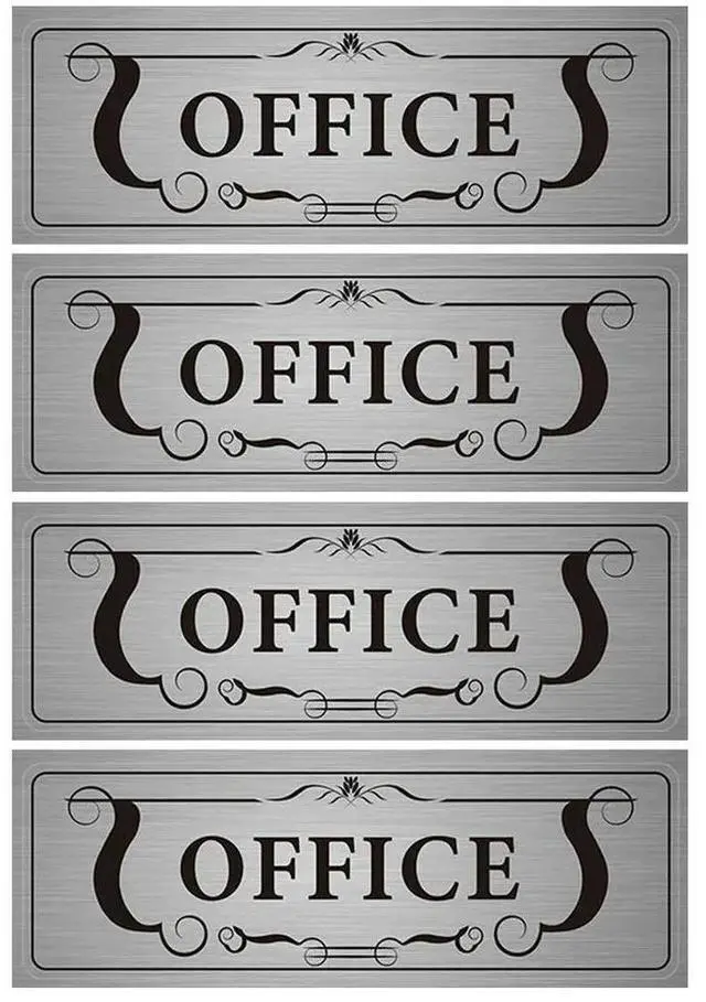 Alt view image 6 of 6 - 4Pcs Office Door Stickers PVC Adhesive Decals for Business Signage Room eling Window Wall Use Easy Application No Residue