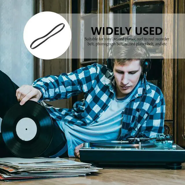 Alt view image 2 of 3 - 2Pcs Black Vinyl Turntable Belt Rubber Phonograph Belt High Durability Replacement for Record Player Reel to Reel Tape Machine