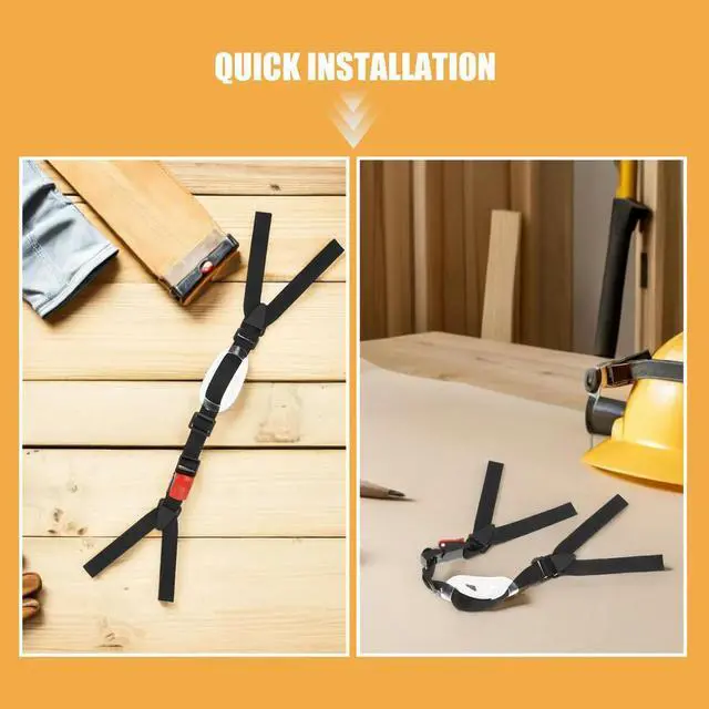 Alt view image 2 of 3 - 4Pcs Hard Hat Chin Strap Replacement Antiwear Polyester Plastic Retention Strap for Safety Comfort Long Shift Wear