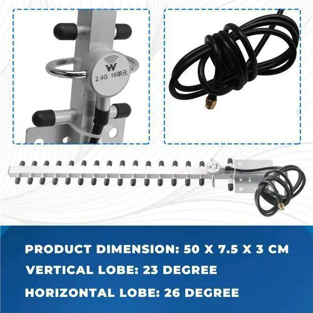 Alt view image 6 of 6 - 2.4Ghz 16DBI-18DBI Yagi WLAN Omni Antenna 1.5M