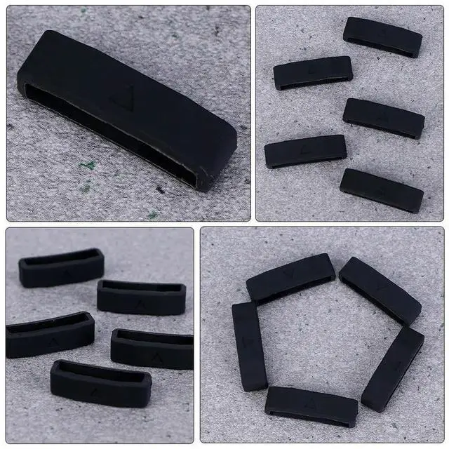 Alt view image 4 of 6 - 6Pcs Premium Silicone Watch Strap Loop Keeper Retainer Ring for Watch Bands Soft Sturdy Easy Install