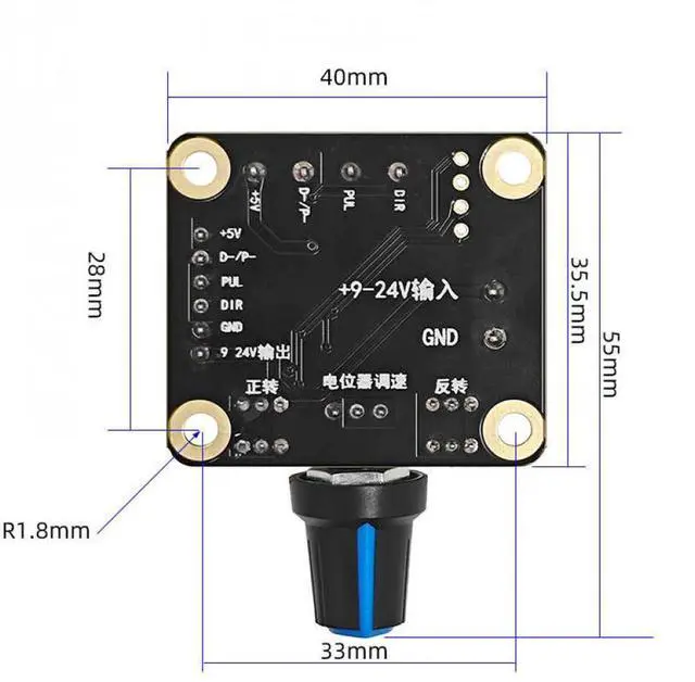Alt view image 4 of 6 - 9-24V Pulse Generator Motor Speed Governor Stepper Motor Controller Forward/Reverse/Start/Stop Controller Motor Speed Regulator
