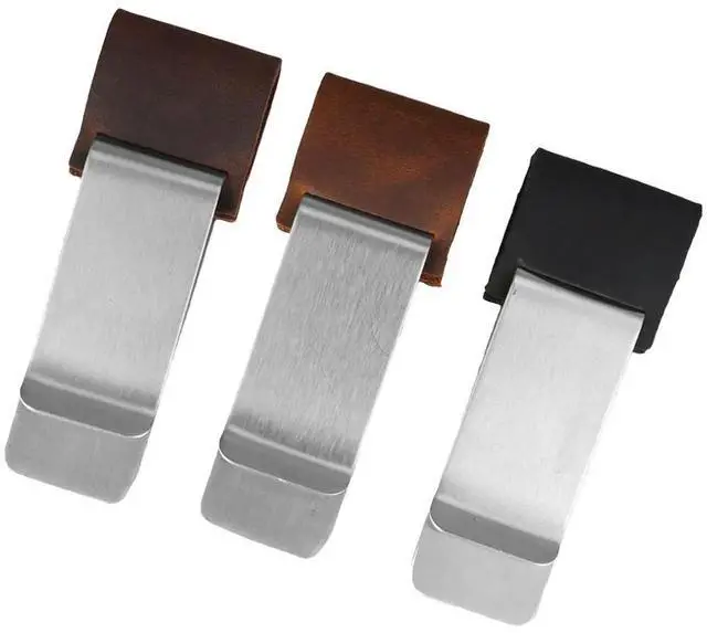 Alt view image 5 of 6 - 3Pcs Stainless Steel Pen Holder Horsehide Clip Set for Notebook Journal Diary Planner Students Teachers Professionals
