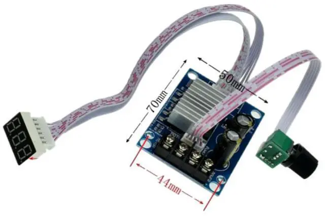 Alt view image 4 of 6 - Motor Speed Controller DC 12-24V Motor Governor with Llinear Digital Display PWM 0-100% Speed Adjustable Range Regulator