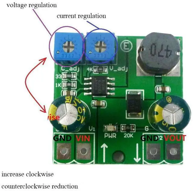 Alt view image 6 of 6 - 15W Constant Current Constant Voltage Module 8-32V to 2-30V Voltage Step-down Convert Board LED Motor Controller Power Supply