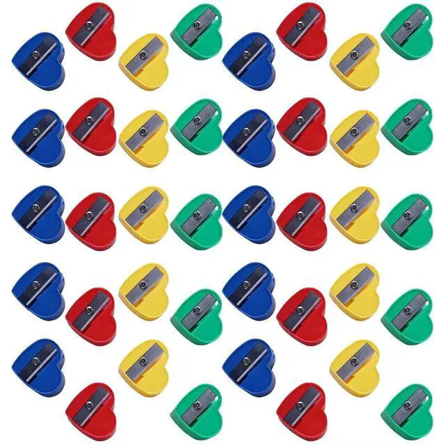 Alt view image 5 of 6 - 40Pcs Heart Shape Manual Pencil Sharpeners Premium ABS l Construction Compact Mini Sharpener for Colored Pencils Crayons