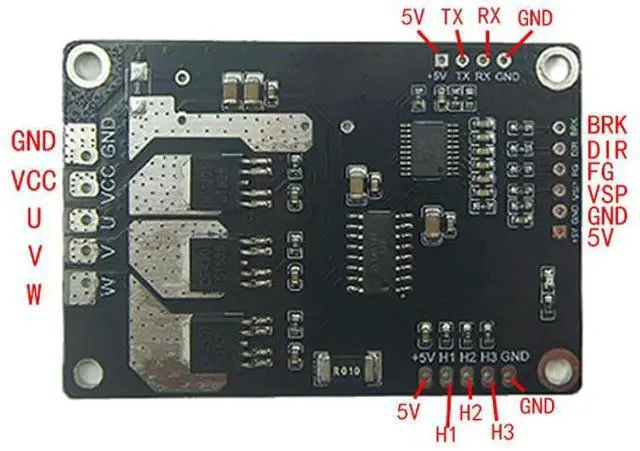 Alt view image 6 of 6 - PWM 3 Phase Motor Drive Module BLDC 200W 5-40V 25A DC Brushless Motor Forward and Reverse Controller with Hall