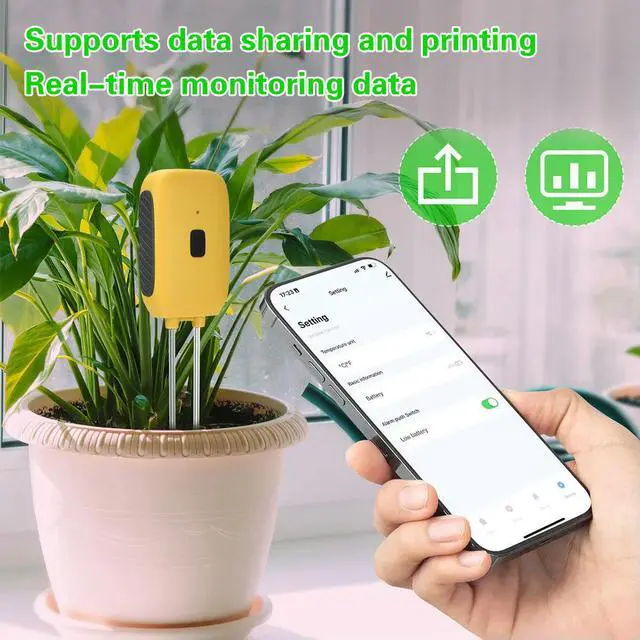 Alt view image 6 of 6 - SGS08 Bluetooth Graffiti ligent Soil IP55 Waterproof Detector Moisture Tester Temperature And Humidity Sensor