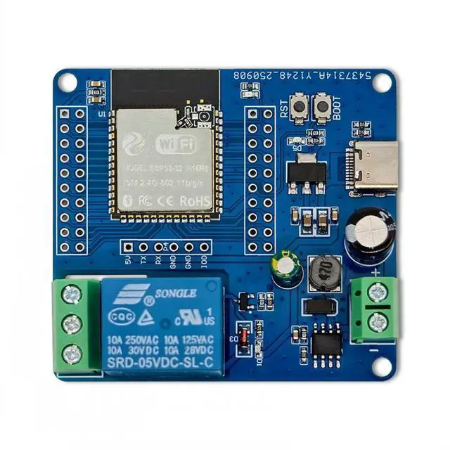 Alt view image 5 of 6 - BT Single Relay Module ESP32S3 Power USB+UART Burning 2x20Pin Reserved Development Board for Secondary Development