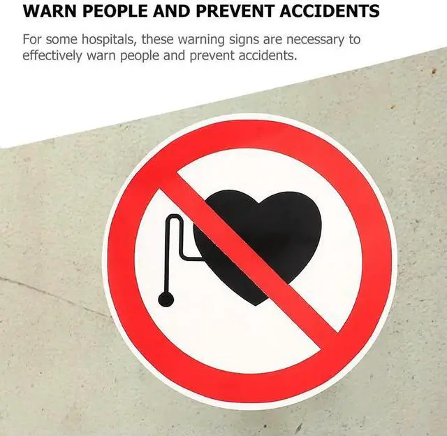 Alt view image 6 of 6 - 5Pcs No Warning Stickers Safety Sign Stickers Self Adhesive Vinyl els for Hospitals Device Safety Caution