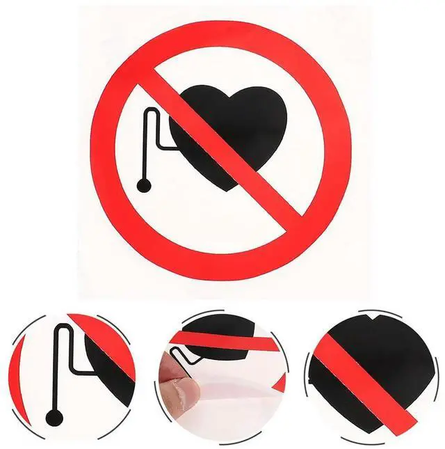 Alt view image 4 of 6 - 5Pcs No Warning Stickers Safety Sign Stickers Self Adhesive Vinyl els for Hospitals Device Safety Caution