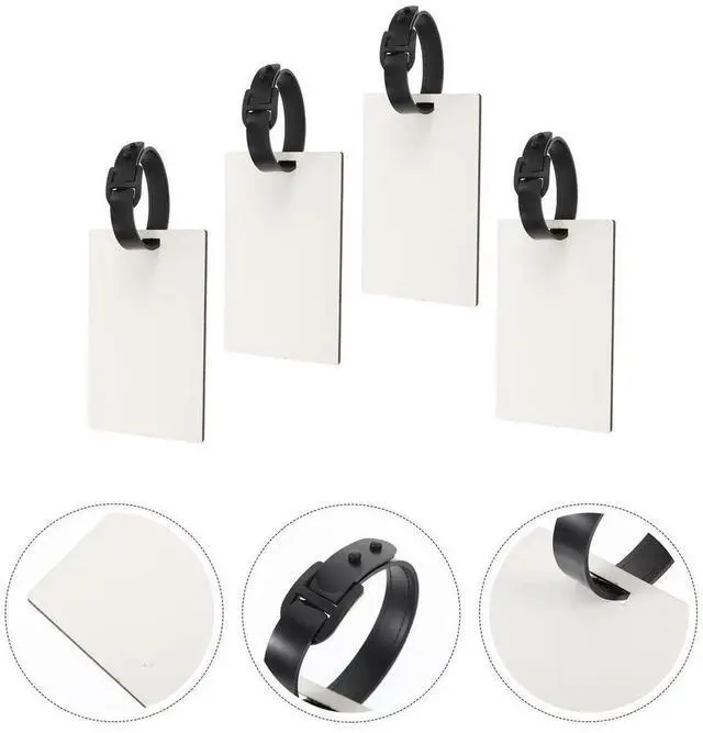 Alt view image 4 of 6 - 4Pcs Blank Luggage Tags DIY Sublimation Heat Transfer for Suitcases Travel Business Trip Identification DIY Blank Luggage Tag