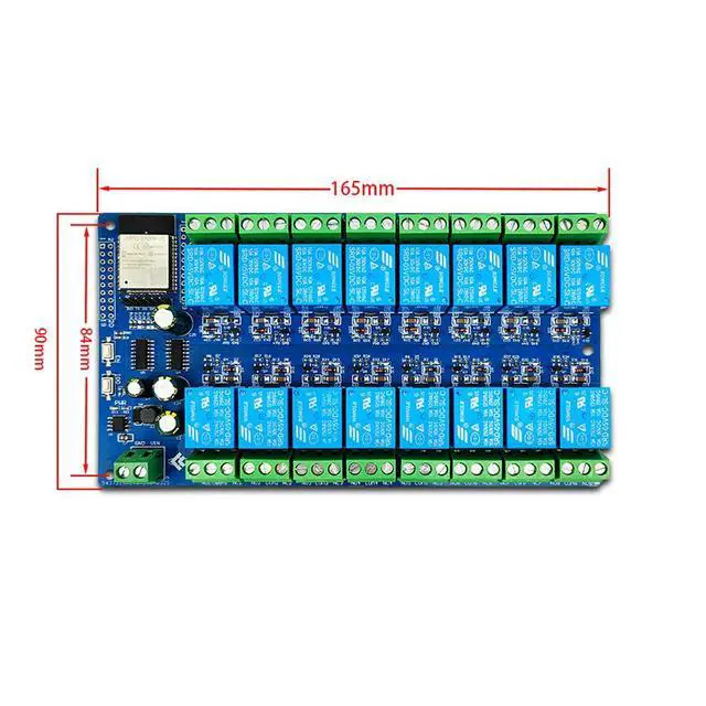 Alt view image 6 of 6 - ESP32 16 Way Relay Module Development Board DC 5V-12V for Home ESP32-WROOM Secondary Development Module Relay Board