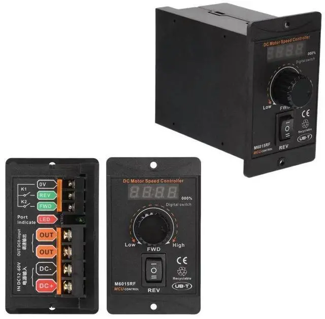 Alt view image 4 of 6 - PWM Motor Speed Controller DC12-60V 15A Digital Display 20kHz High Power DC Motor Governor Forward Reverse Electronic Regulator