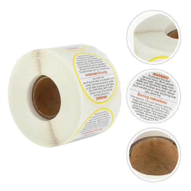 Alt view image 4 of 6 - 1 Roll Safety Decal Sticker for Jars Tins Boxes Glass Plastic l Surfaces Aesthetic Safety Instruction