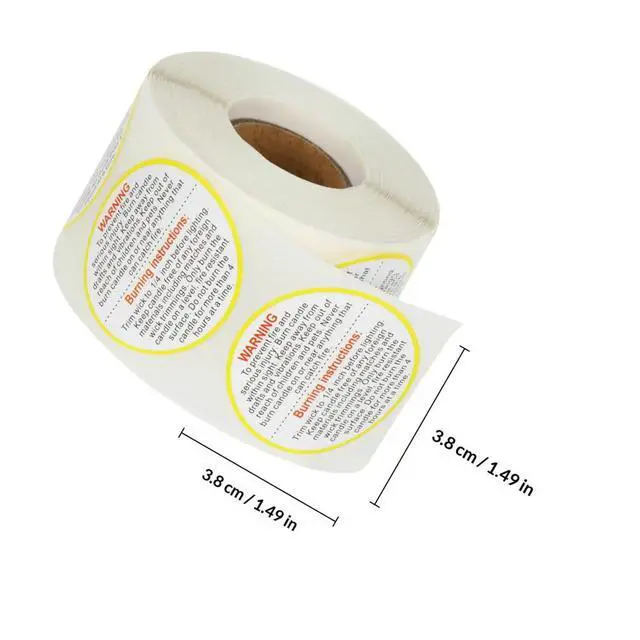 Alt view image 6 of 6 - 1 Roll Safety Decal Sticker for Jars Tins Boxes Glass Plastic l Surfaces Aesthetic Safety Instruction