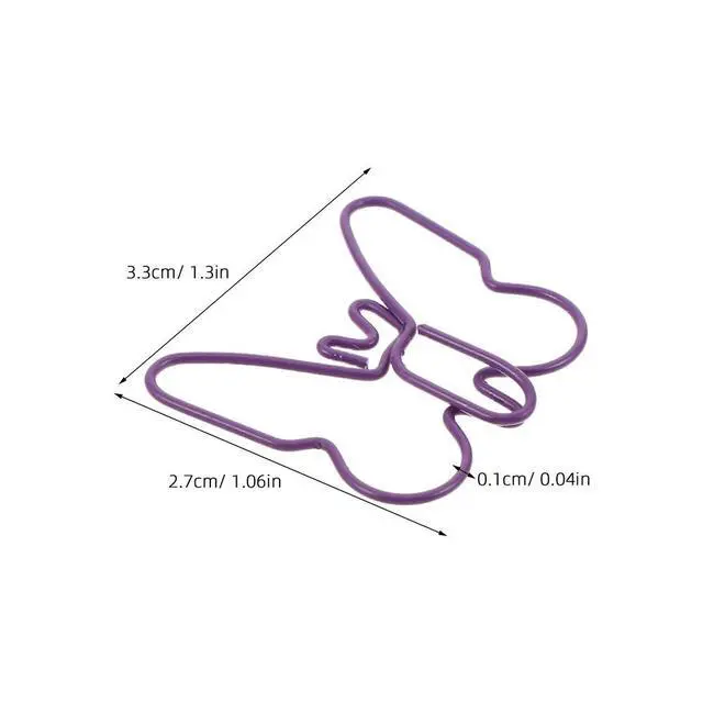 Alt view image 5 of 6 - 60Pcs Butterfly Shaped Paperclips Macaron Colors Cute l Decorative Paper Clips for Books Files Crafts Office School Use