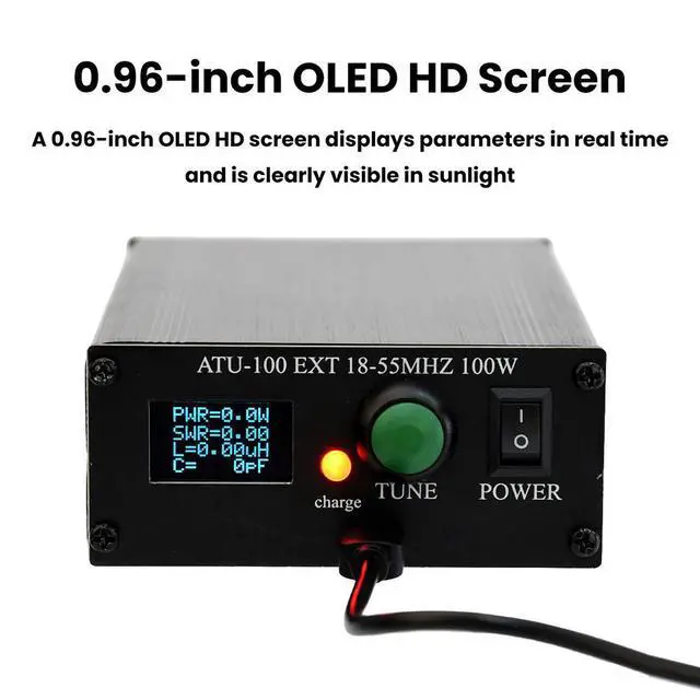 Alt view image 6 of 6 - ATU-100Pro Universal Antenna Tuner MultiFunction 1.8MHz-55MHz Automatic Tuner 0.96 Inch 0LED Display With Shell Micro USB