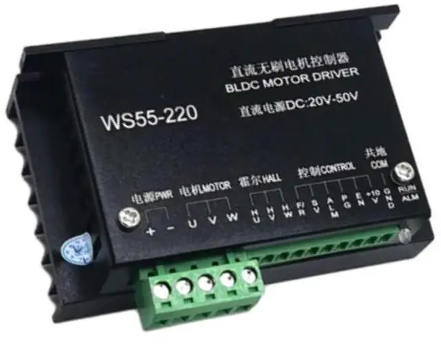 Alt view image 5 of 6 - WS55-220 Brushless Motor Controller DC 20-50V Forward and Reverse Motor Governor Compatible Square Wave with and without Hall