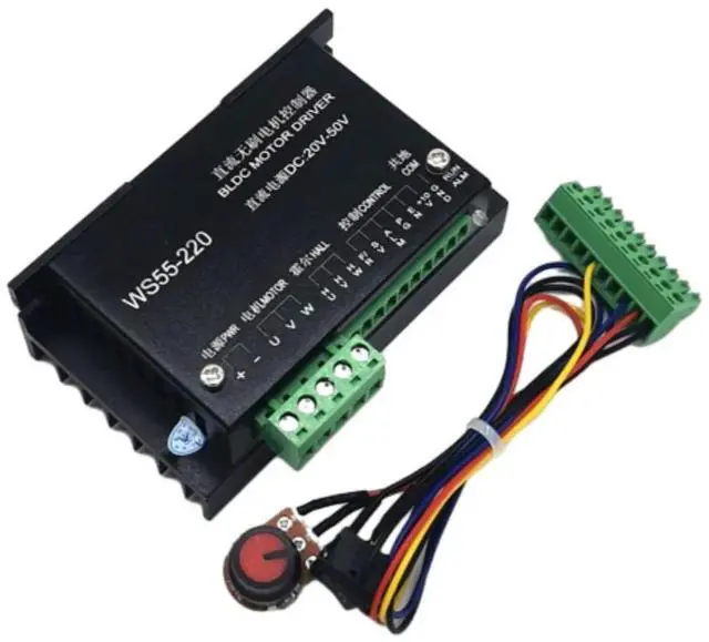 Alt view image 4 of 6 - WS55-220 Brushless Motor Controller DC 20-50V Forward and Reverse Motor Governor Compatible Square Wave with and without Hall