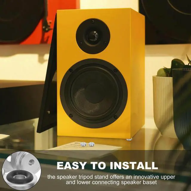 Alt view image 5 of 6 - 4Pcs Speaker Isolation Feet Aluminum Alloy Anti Vibration Pads Non-Slip Rubber Ring Shock Absorbing Subwoofer Audio Equipment