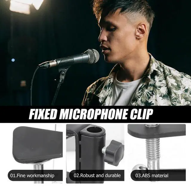 Alt view image 2 of 3 - Alloy l Microphone Mount Clamp Adjustable Table Fixed Clip Heavy-Duty Desk Clamp Protective Screw Multipurpose Microphone